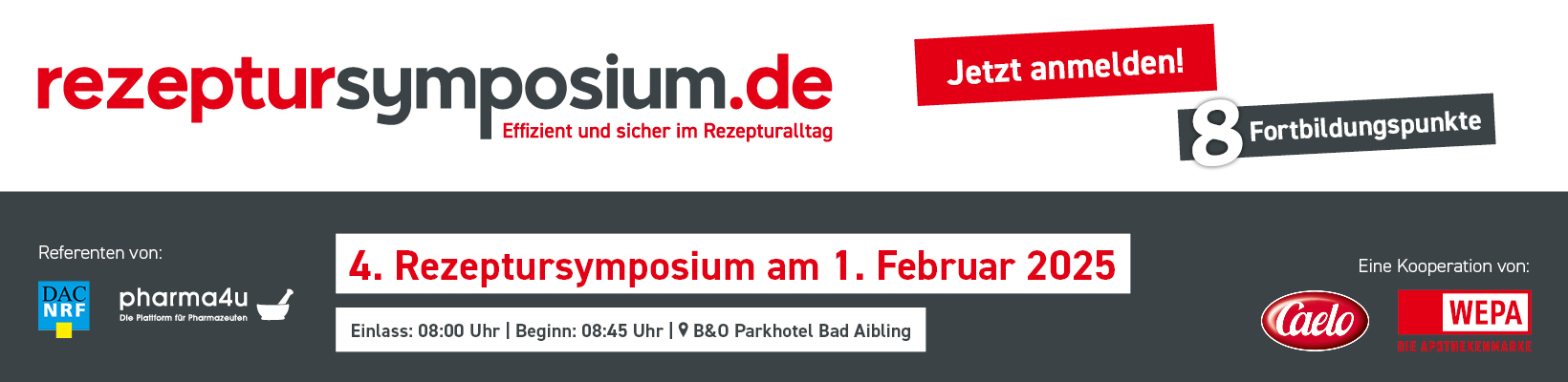 4. Rezeptursymposium, 01.02.2025, Raum München (Bad Aibling)