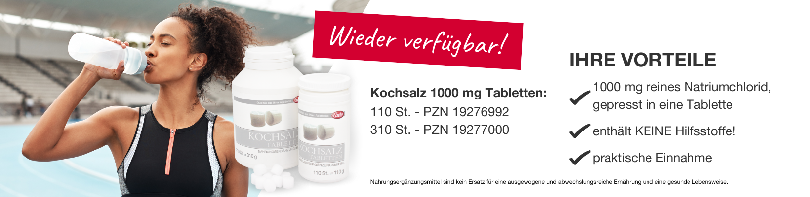 Wieder verfügbar! Kochsalz 1.000 mg Tabletten